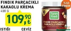 TARIM KREDİ FINDIK PARÇACIKLI KAKAOLU KREMA 400 G